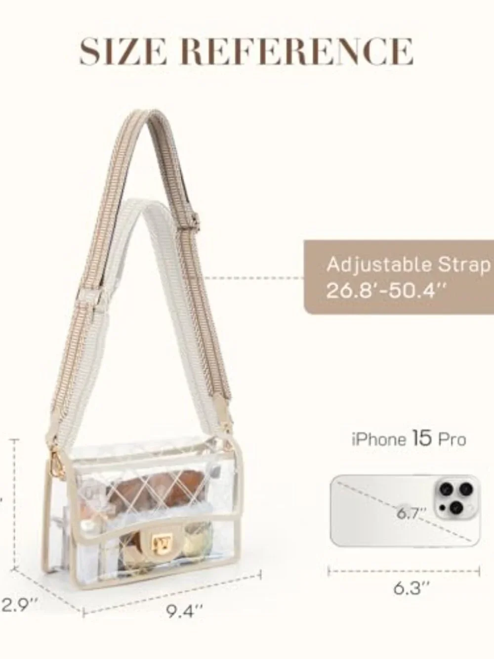 Clear Crossbody Bag Stadium Approved Transparent Shoulder Bag Concerts